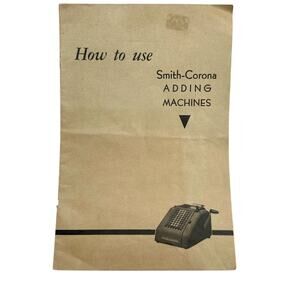 1950 Smith Corona Adding Machine Manual How to Use Vintage Calculator Guide